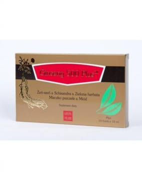 Ginseng 500 Plus Żeń-szeń & Miód, 10 fiolek po 10 ml