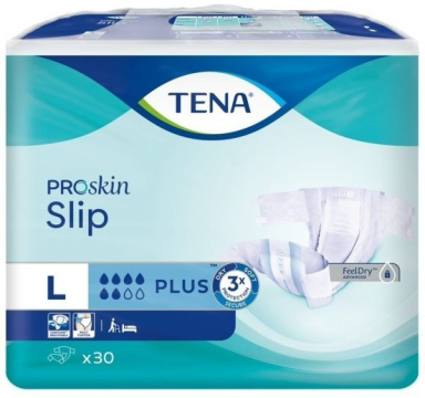TENA Proskin Slip Plus L pieluchomajtki, 30 sztuk