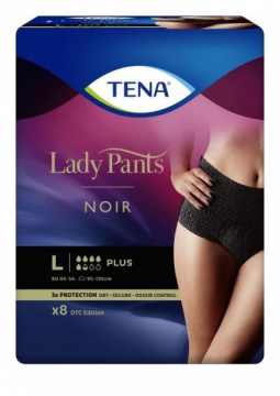 TENA Lady Pants Noir Plus majtki chłonne L, 8 sztuk