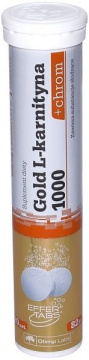 OLIMP Gold L-Karnityna 1000 + Chrom (smak pomarańczowy), 20 tabletek musujących