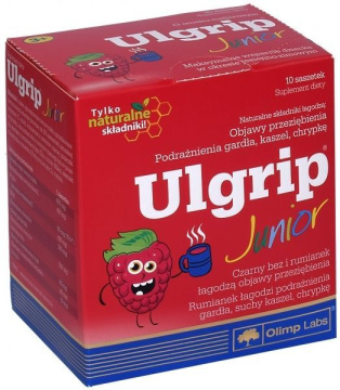 OLIMP Ulgrip Junior malinowy 10 saszetek z proszkiem do sporządzenia zawiesiny