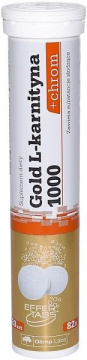 OLIMP Gold L-Karnityna 1000 + chrom (smak cytrynowo-limonkowy), 20 tabletek musujących