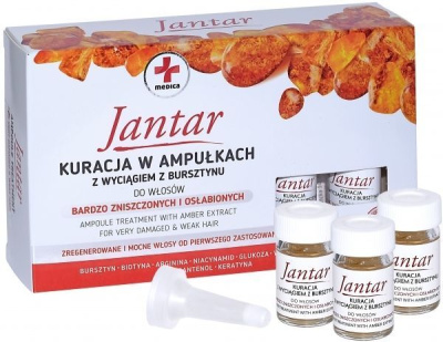 Jantar Medica, kuracja w ampułkach z wyciągiem z bursztynu, 5 ampułek po 5 ml
