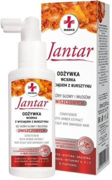 Jantar Medica, odżywka-wcierka z wyciągiem z bursztynu do skóry głowy i włosów zniszczonych, 100 ml