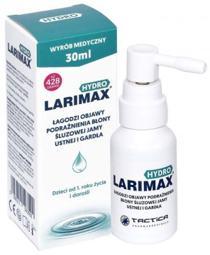 Larimax Hydro spray na łagodzenie podrażnień gardła i jamy ustnej 30 ml
