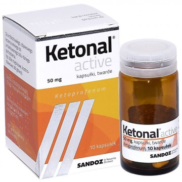 Ketonal Active 50 mg, 10 kapsułek twardych