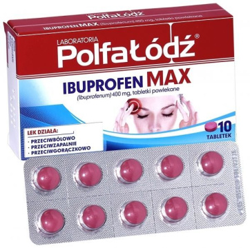 Laboratoria PolfaŁódź Ibuprofen Max 400 mg 10 tabletek