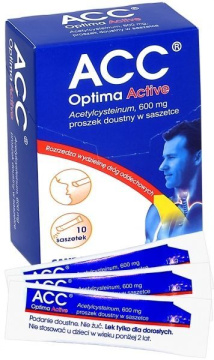 ACC Optima Active 600 mg 10 saszetek z proszkiem do rozpuszczania na języku