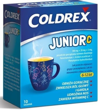 Coldrex Junior C 10 saszetek z proszkiem do sporządzenia roztworu