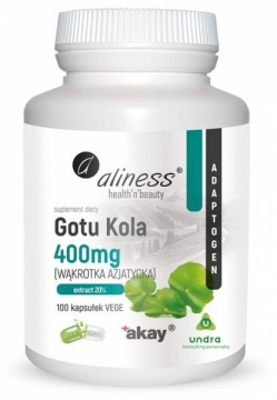 Aliness Gotu Kola (wąkrotka azjatycka) 400 mg 100 kapsułek vege