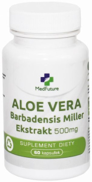 Aloe Vera Barbadensis Miller Ekstrakt 500 mg, 60 kapsułek (Medfuture)