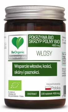 BeOrganic Pokrzywa Bio + Skrzyp Polny Bio 400 mg,  100 tabletek