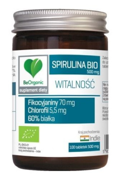 BeOrganic Spirulina Bio 500 mg, 100 tabletek