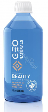 GeoNaturals Beauty Silica Krzem 100 mg + Cynk 10 mg + Miedź 1 mg, 500 ml