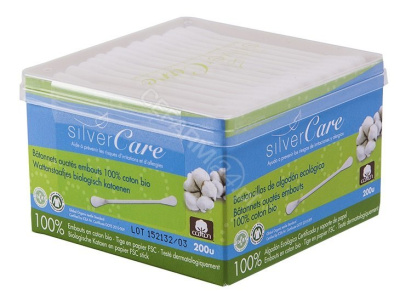 Masmi Silver Care patyczki higieniczne do uszu z organicznej bawełny, 200 szt