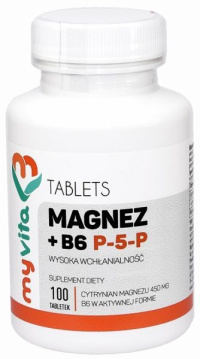 MyVita Magnez + B6 P-5-P, 100 tabletek