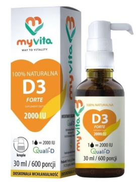 MyVita naturalna witamina D3 forte 2000 IU krople 30 ml