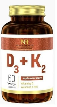 Noble Health Witamina D3+K2, 60 wege-kapsułek