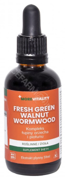 NOW Foods, Fresh Green Walnut Wormwood płynny kompleks łupiny orzecha i piołunu, 59 ml