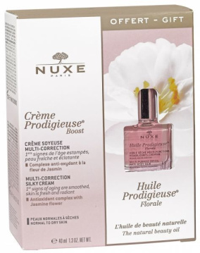 Nuxe Prodigieuse promocyjny zestaw - aksamitny krem do skóry normalnej i suchej 40 ml + suchy olejek do twarzy, ciała i włosów Florale 10 ml