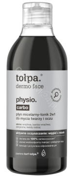Tołpa dermo face physio Carbo, płyn micelarny - tonik 2w1 do mycia twarzy i oczu, 400 ml
