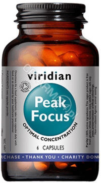 Viridian Organic Peak Focus (koncentracja), 6 kapsułek
