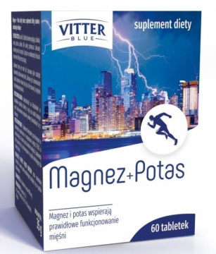Vitter Blue, Magnez + Potas, 60 tabletek