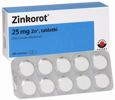 Zinkorot 25 mg, 20 tabletek