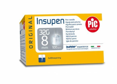 PIC Insupen 32 G 8 mm igły do penów insulinowych, Original, 100 sztuk