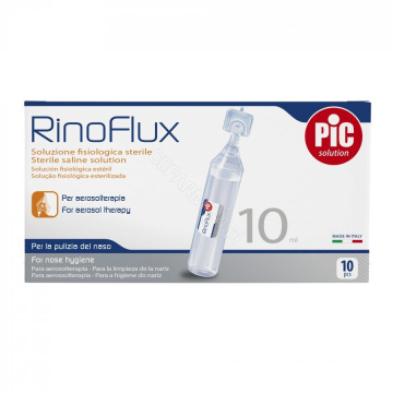 PIC RinoFlux, sól fizjologiczna, 10 ampułek po 10 ml