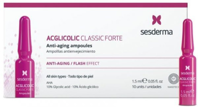 Sesderma Acglicolic Classic Forte - ampułki przeciwstarzeniowe, 10 ampułek po 1,5 ml
