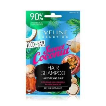 Eveline Food for Hair Sweet Coconut Szampon do włosów normalnych i cienkich  - nawilżenie i połysk  20ml