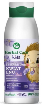 Farmona Herbal Care Kids Delikatny Żel do kąpieli i mycia dla dzieci 3w1 Kwiat Lnu 400ml