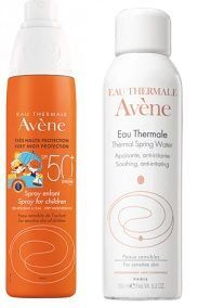 Avene spray ochronny dla dzieci SPF50+ 200ml + woda termalna 150ml