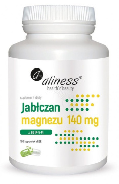 Aliness Jabłczan magnezu 140 mg z B6 (P-5-P), 100 kapsułek vege