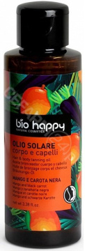 Bio Happy olejek podkreślający opaleniznę i pielęgnujący włosy Mango i Czarna Marchew, 100 ml