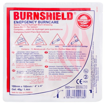 Burnshield sterylny opatrunek na oparzenia z hydrożelem 10 cm x 10 cm, 1 sztuka