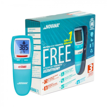 Novama Free termometr elektroniczny bezkontaktowy (AQUAMARINE), 1 sztuka