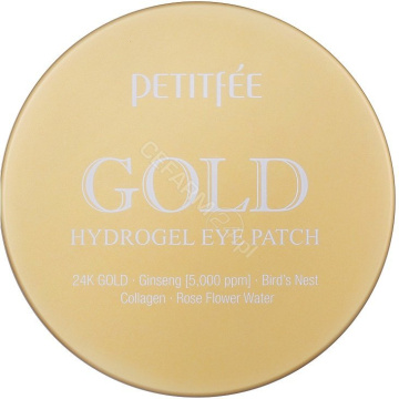 Petitfee Gold, hydrożelowe płatki pod oczy ze złotem, 60 sztuk