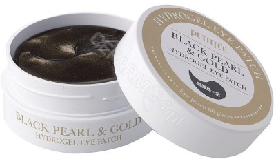 Petitfee Black Pearl&Gold hydrożelowe płatki pod oczy z czarną perłą i złotem, 60 sztuk