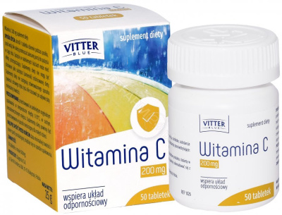 Vitter Blue, Witamina C 200mg, 50 tabletek
