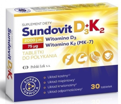 Sundovit D3 + K2  30 tabletek