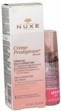 Nuxe Prodigieuse Boost  zestaw - żelowy krem do skóry normalnej i mieszanej 40 ml + Very rose nawilżająca woda micelarna 3w1 40 ml