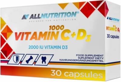 Allnutrition Vitamin C 1000 + D3, 30 kapsułek