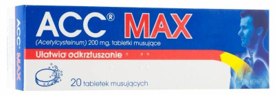 ACC MAX 200 mg, 20 tabletek musujących, IMPORT RÓWNOLEGŁY, Inpharm