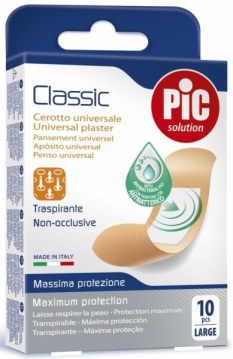 PIC Classic, plaster antybakteryjny duży 25 x 72 mm, 10 sztuk