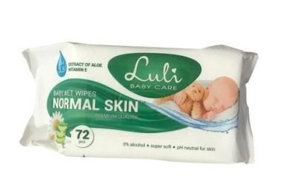 Luli baby care Normal Skin, chusteczki nawilżane dla dzieci, 72 sztuki