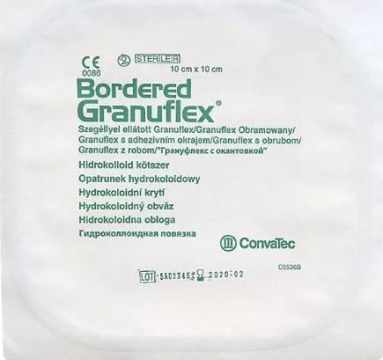 Opatrunek hydrokoloidowy GRANUFLEX Bordered 10 cm x10 cm, 1 sztuka