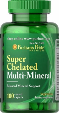 Puritan's Pride Super multiminerały chelatowane, 100 tabletek
