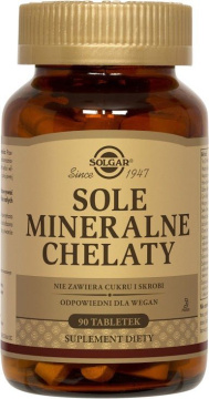 SOLGAR Sole mineralne Chelaty aminokwasowe 90 tabletek